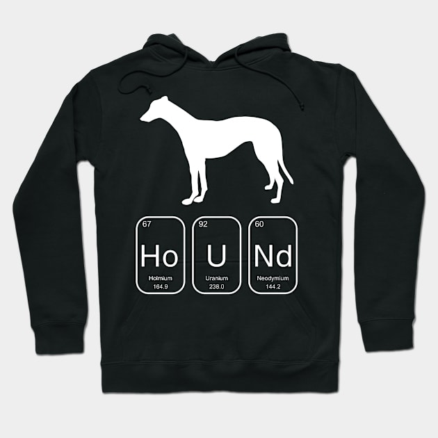 Hound Periodic Table Greyhound White Hoodie by Greyt Graphical Greyhound